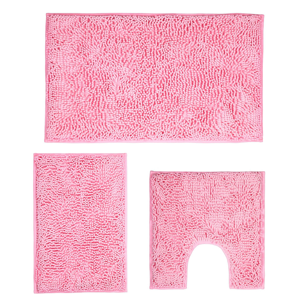 Xmecyino pink small bath rug 16x24 with plush comfort beside the sink.