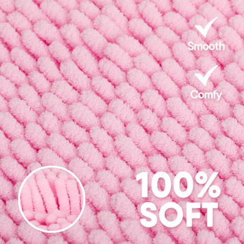 Xmecyino pink rug non-slip bottom grips tile floors for safety.