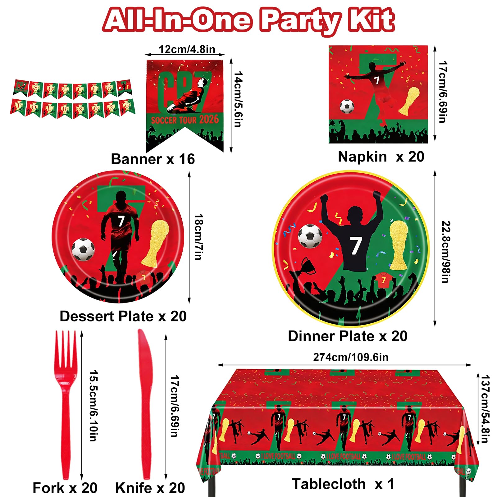 Xminc Ronaldo napkins add festive touch and quick cleanup after goals.