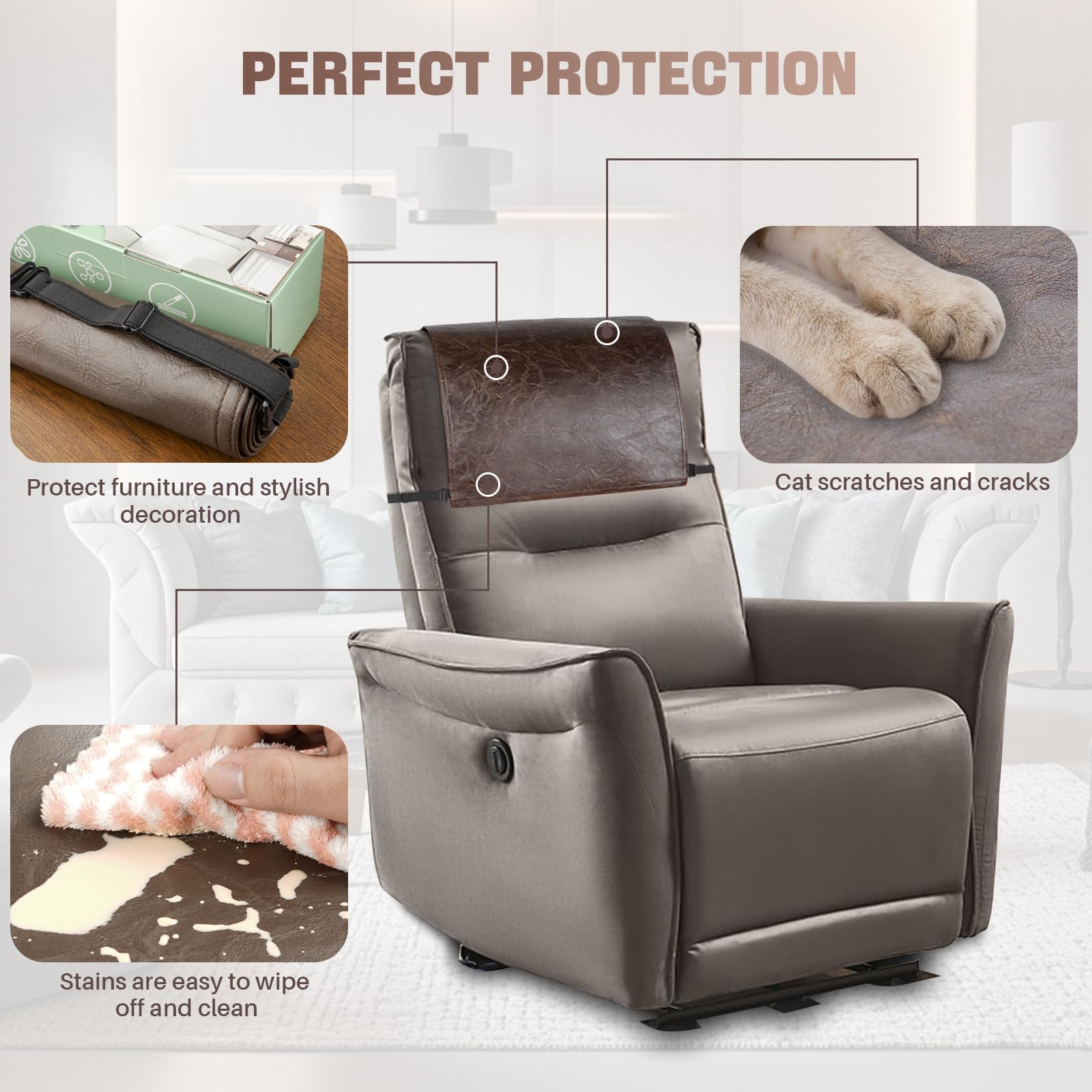 Versatile headrest cover for home, living room, and office seating