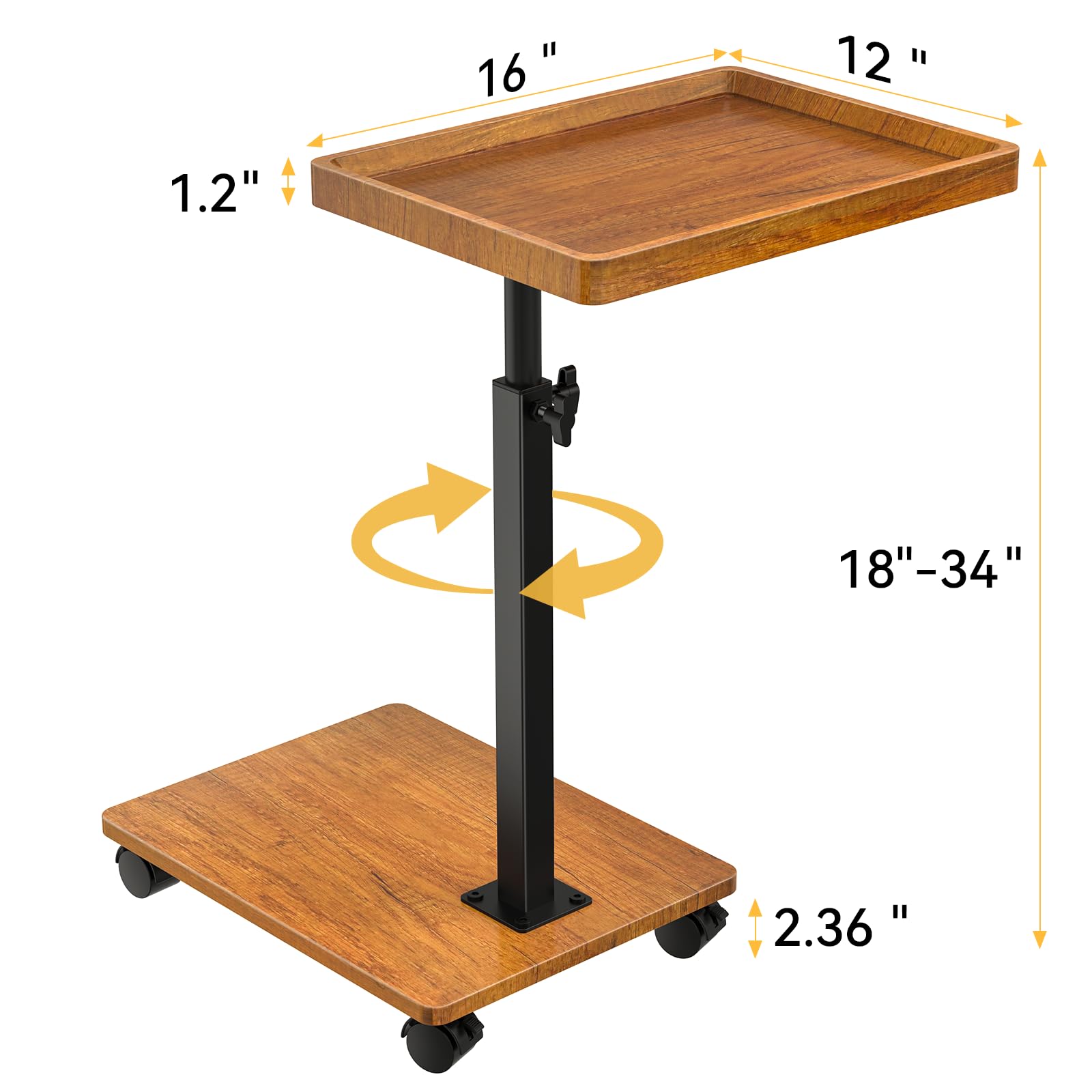 XNSDXV C Table End Table with 360-degree swivel for versatile seating access.