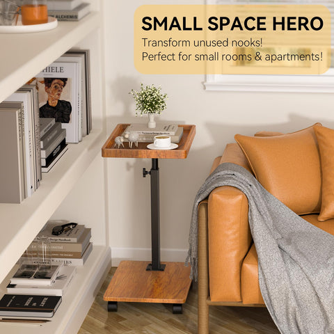 XNSDXV C Table End Table slides under the sofa for space-saving convenience.