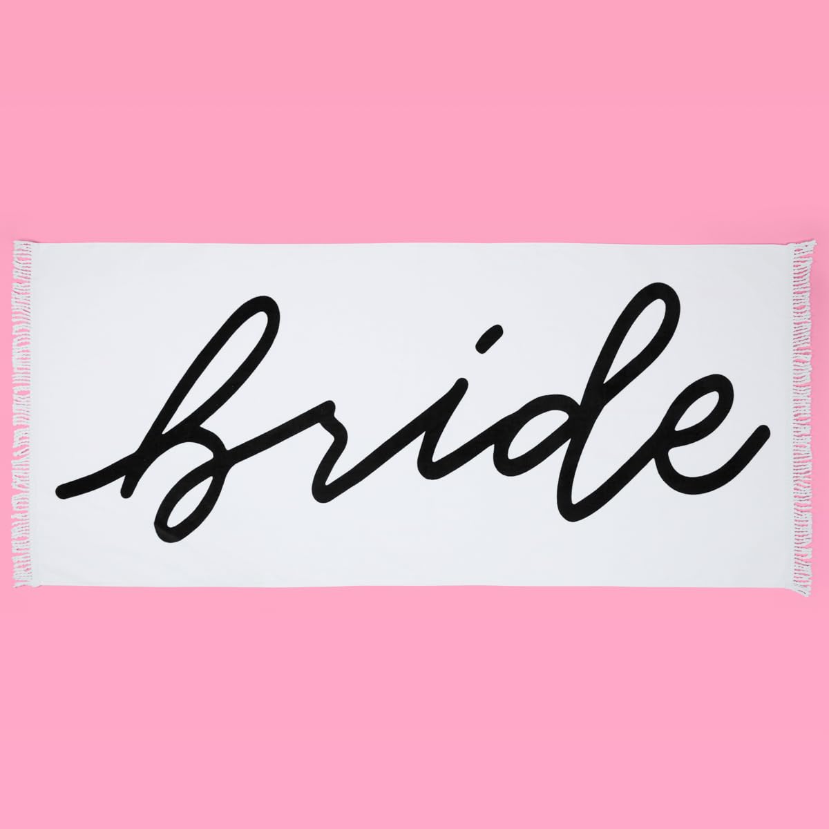 xo Fetti Bride Fringe Beach Towel close-up shows soft cotton and playful fringe.