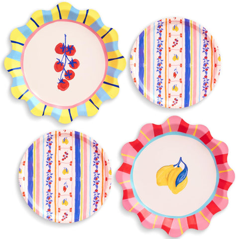 xo, Fetti Italian Summer Plates lemon 9-inch dinner plate adds Capri vibes to your table