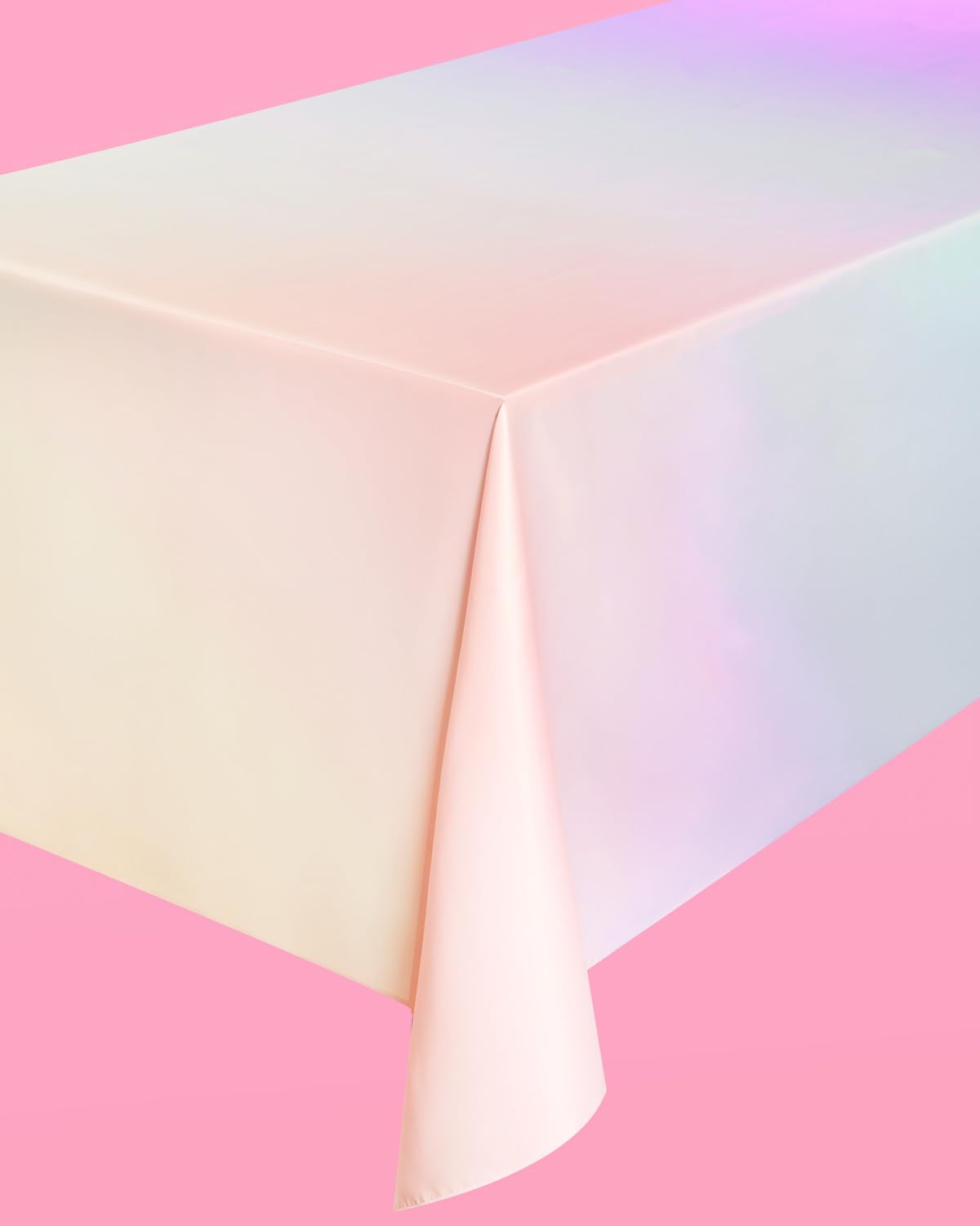 xo, Fetti pastel-gradient tablecloth laid flat to show 107 by 53 inch coverage