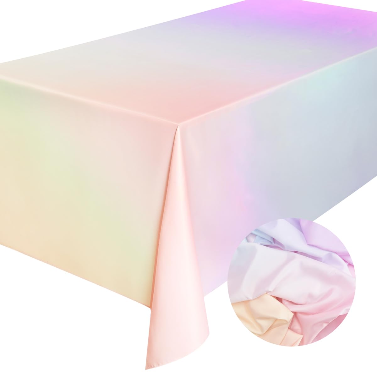 xo, Fetti pastel-gradient tablecloth made of heavy-duty polyester for reuse