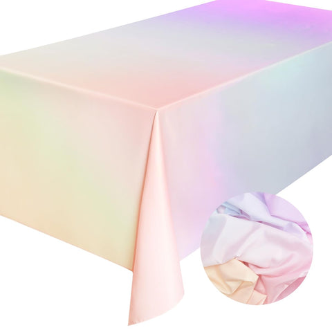 xo, Fetti pastel-gradient tablecloth made of heavy-duty polyester for reuse