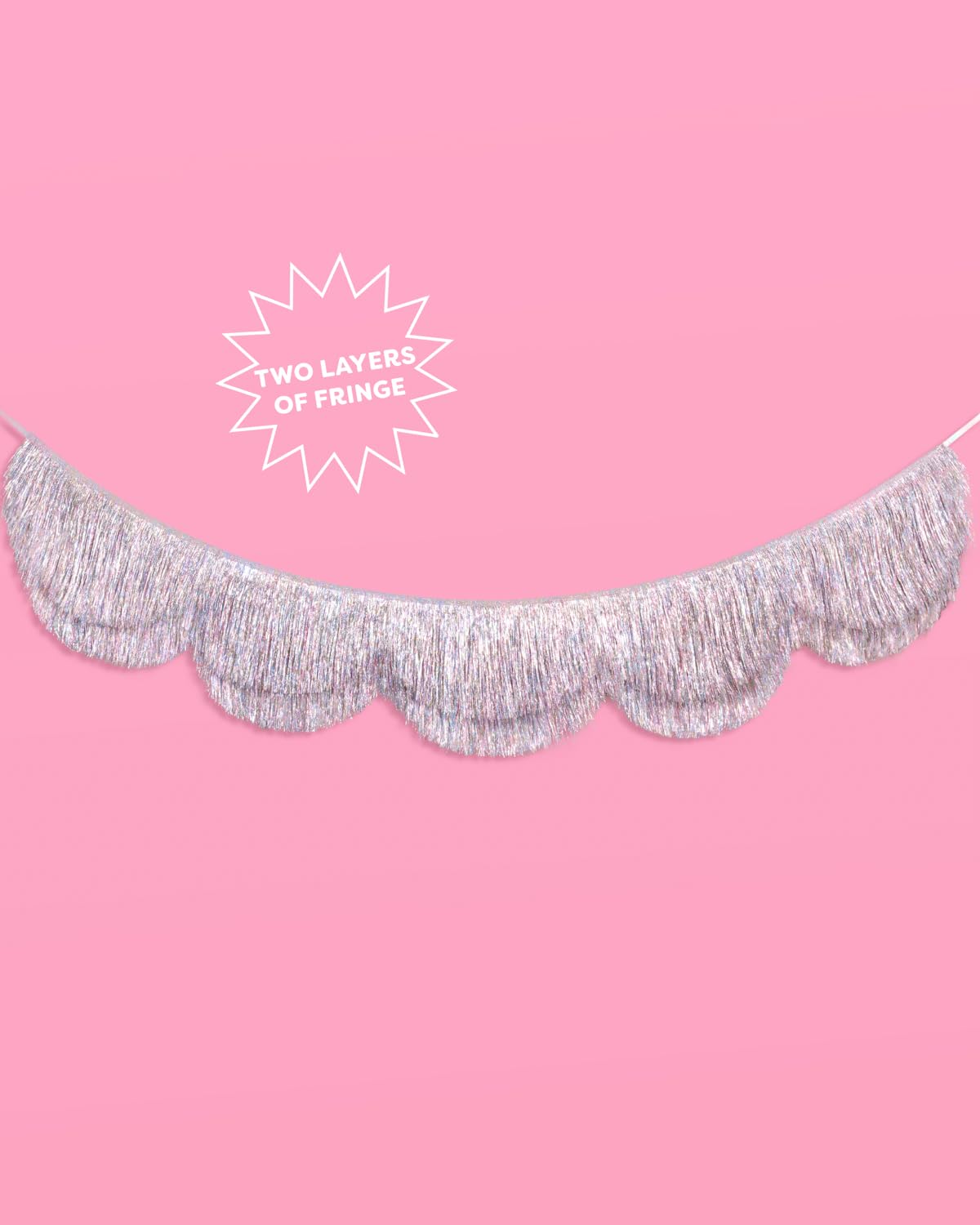 xo Fetti pre-strung banner for quick setup and instant party sparkle