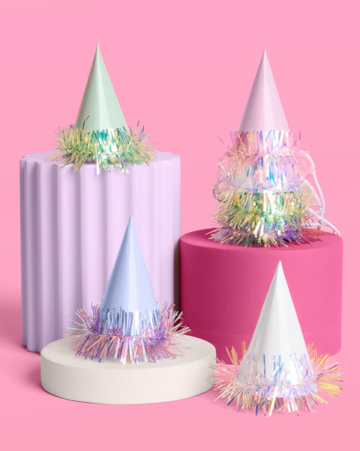 xo Fetti three-inch tall design highlights playful party accents.