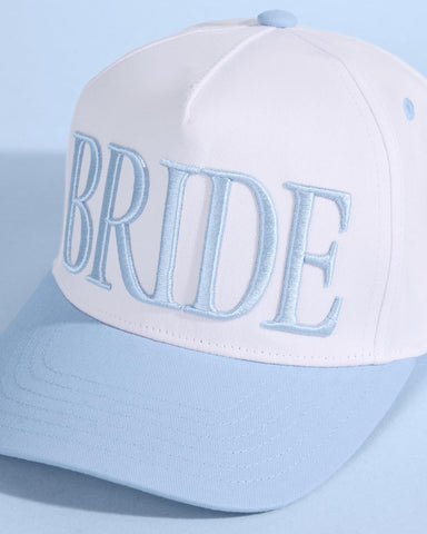 xo Fetti white cotton twill trucker hat with adjustable back.