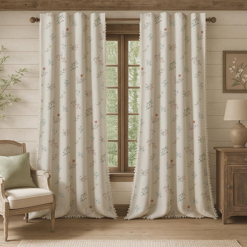 XOGUIBO boho floral curtains with 96-inch length for full coverage and privacy.