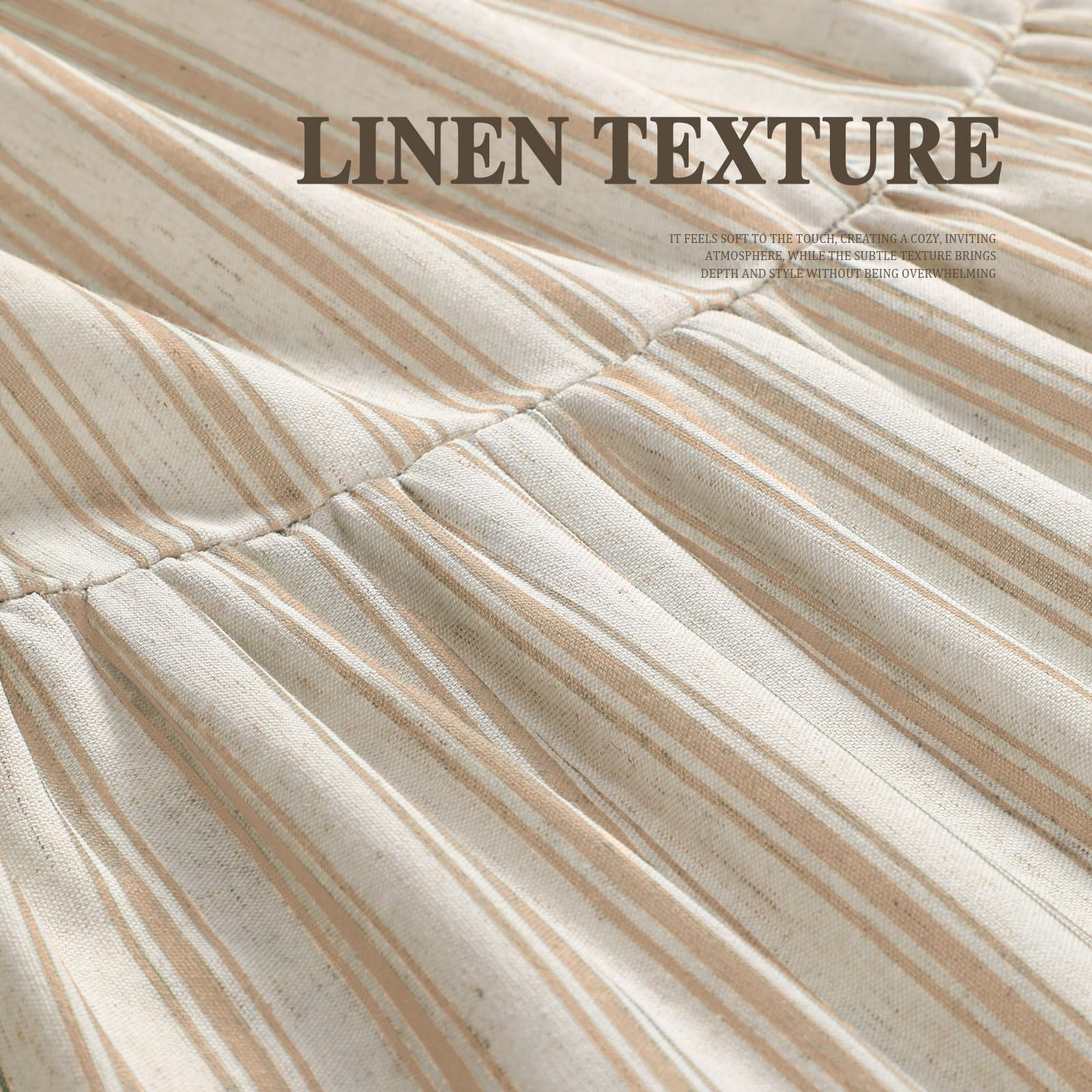 XOGUIBO versatile neutral curtain blends with wood, greenery, or modern accents.
