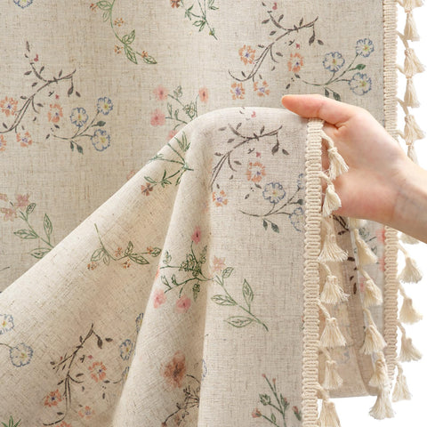XOGUIBO vintage farmhouse pattern enhances linen texture with warmth.