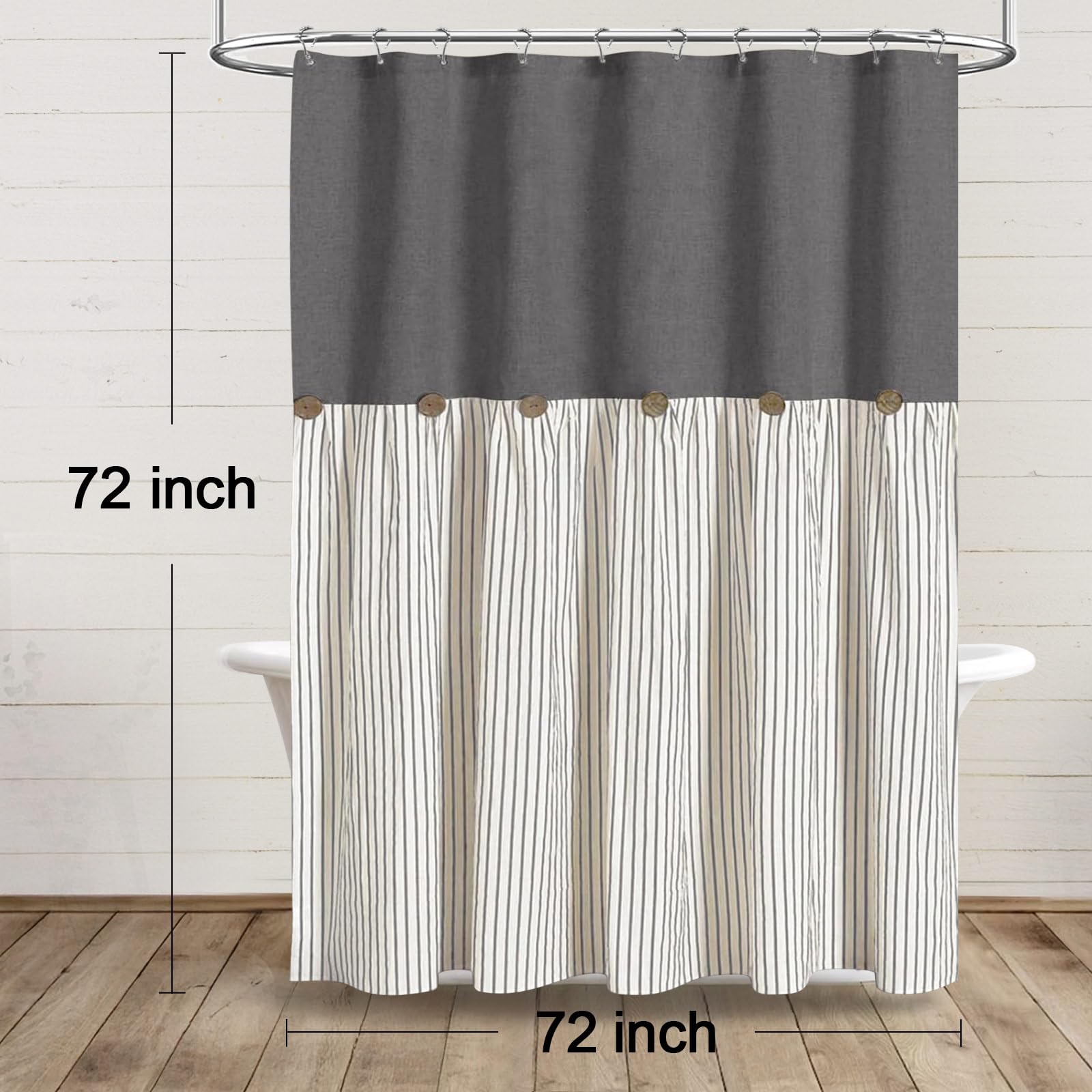 XOGUIBO 72x72 curtain kit includes hooks for easy setup.