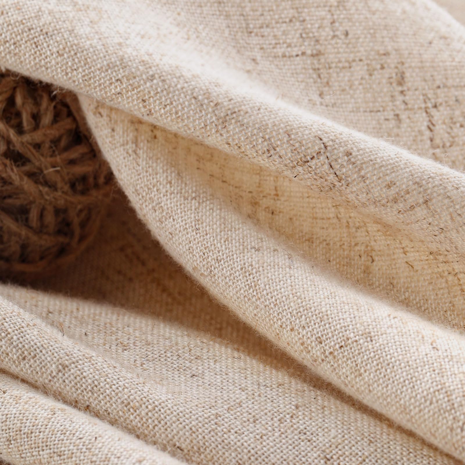 XOGUIBO neutral beige shade, lifestyle shot, complements wood tones and greenery.