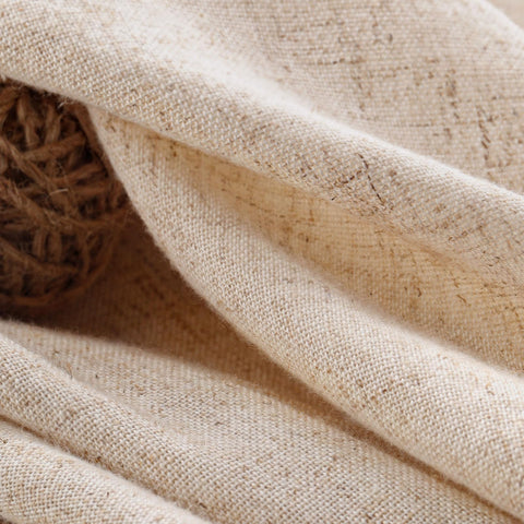 XOGUIBO neutral beige shade, lifestyle shot, complements wood tones and greenery.