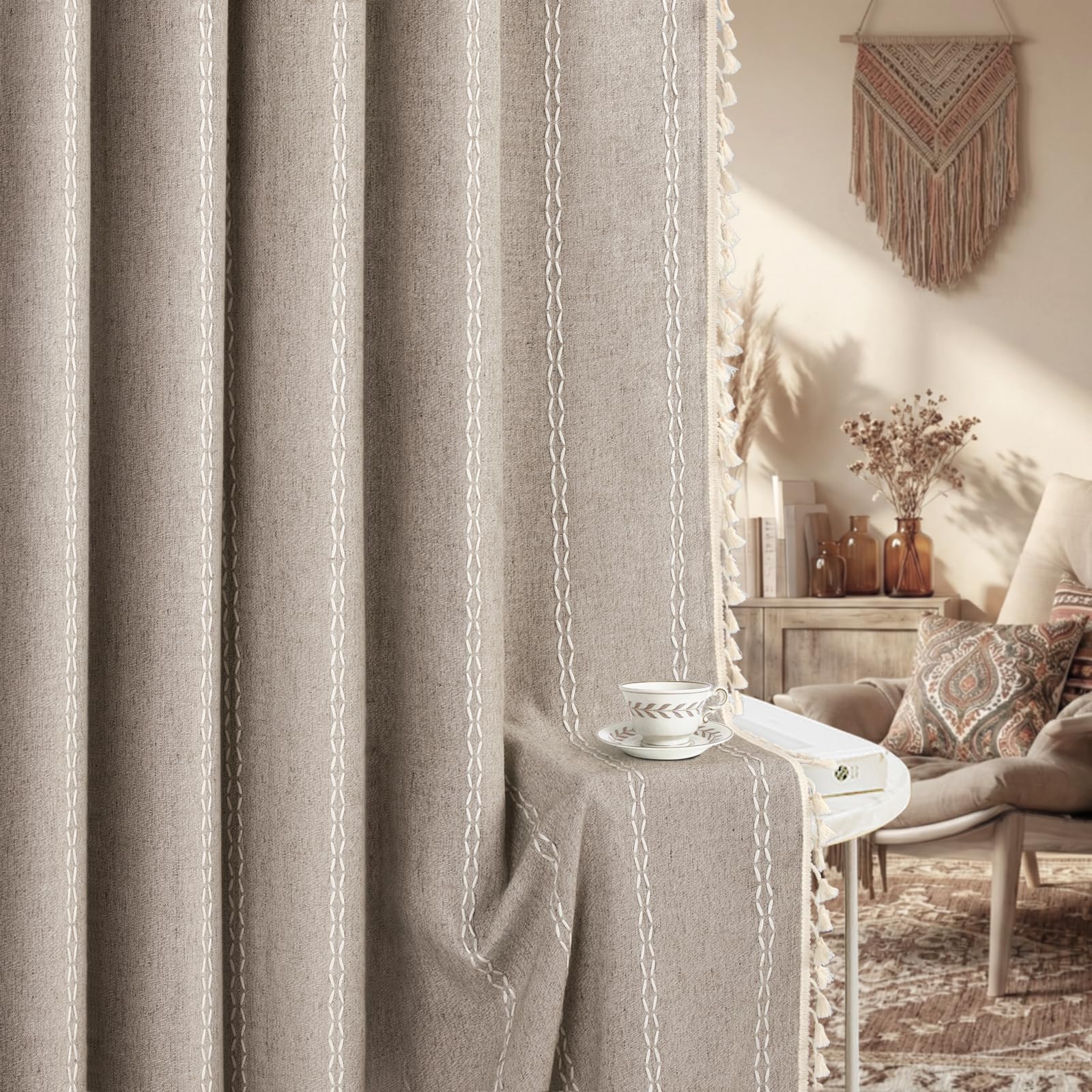 Ideal for living rooms or bedrooms seeking privacy and warmth.