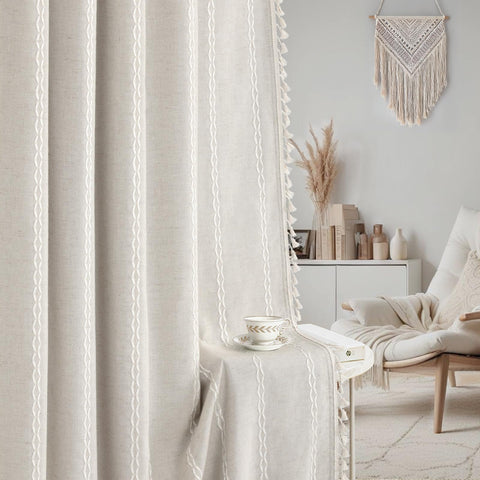 XOGUIBO 84-inch curtains support rod pocket and back tab options.