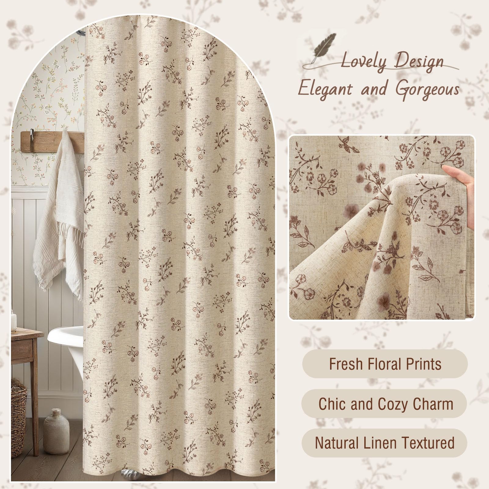 XOGUIBO machine-washable curtain maintains vintage look with simple care.