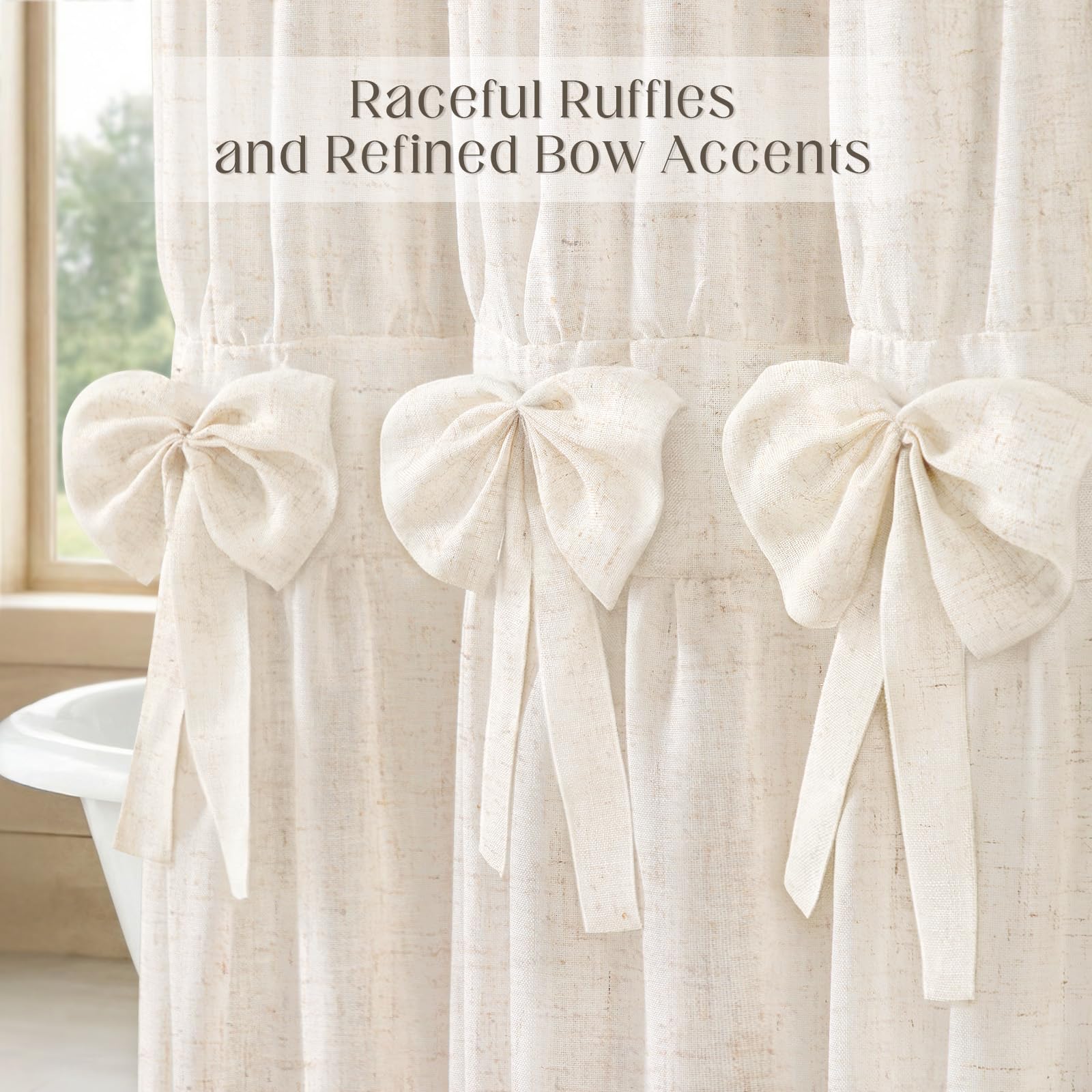 XOGUIBO curtain highlights linen texture for a natural, relaxed look.