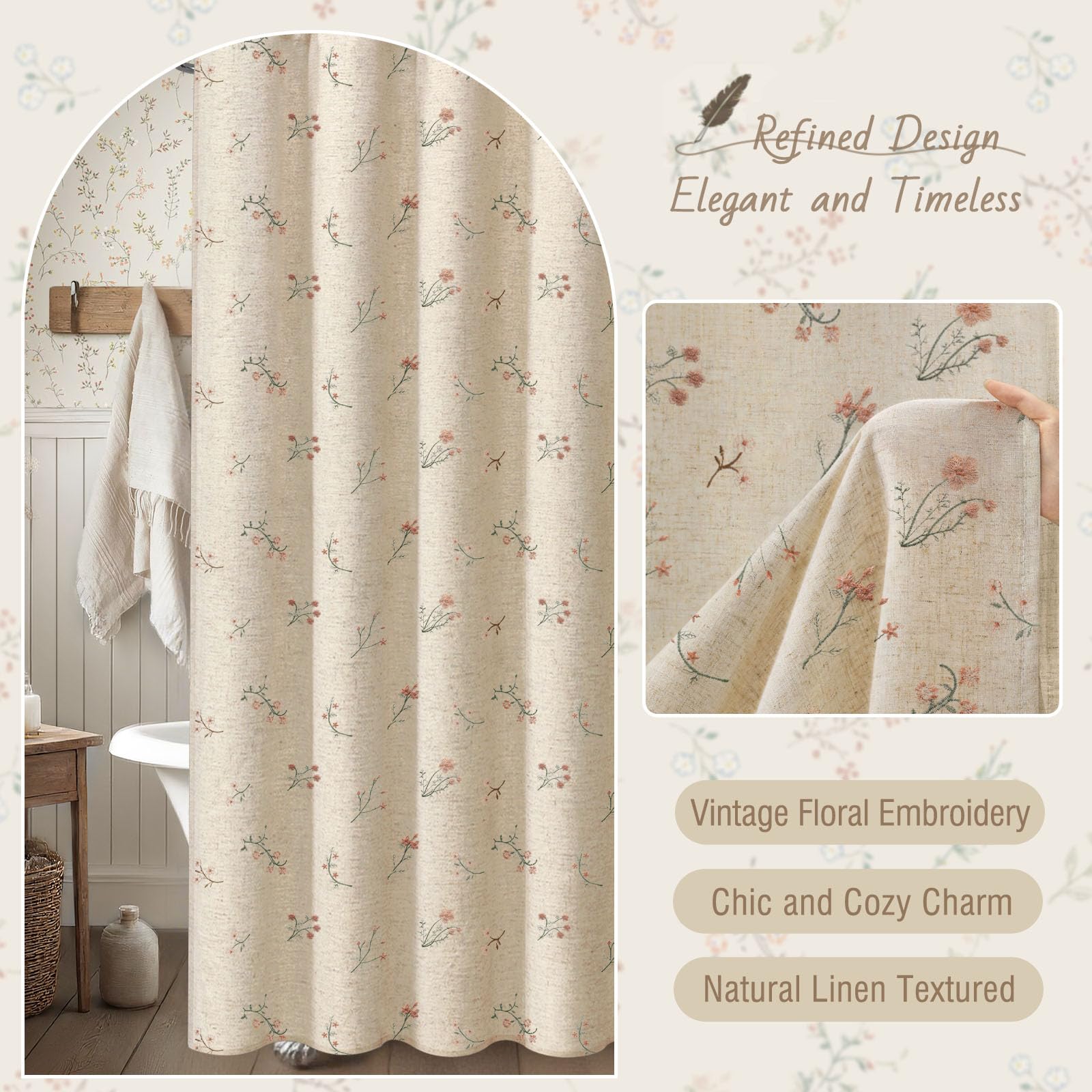 XOGUIBO care-friendly linen blend curtain supports long-lasting beauty.