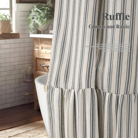 XOGUIBO linen-blend fabric texture for a breezy bathroom feel.