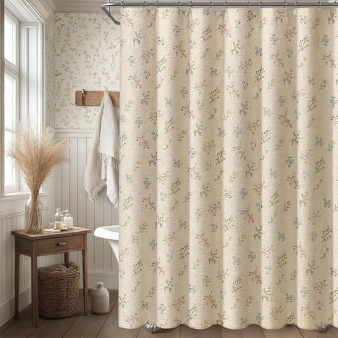 XOGUIBO linen-blend texture adds natural drape and durability to your shower space.