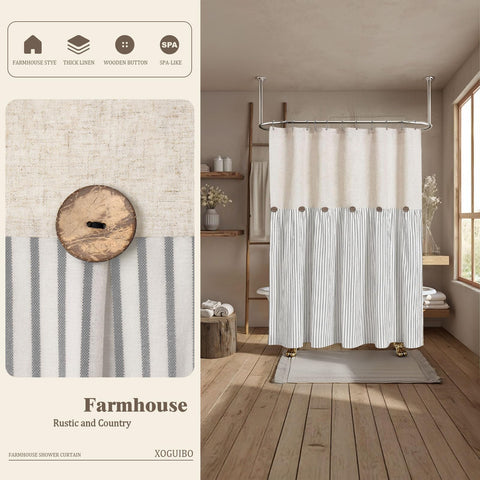 Natural linen drape from XOGUIBO curtain creates inviting space