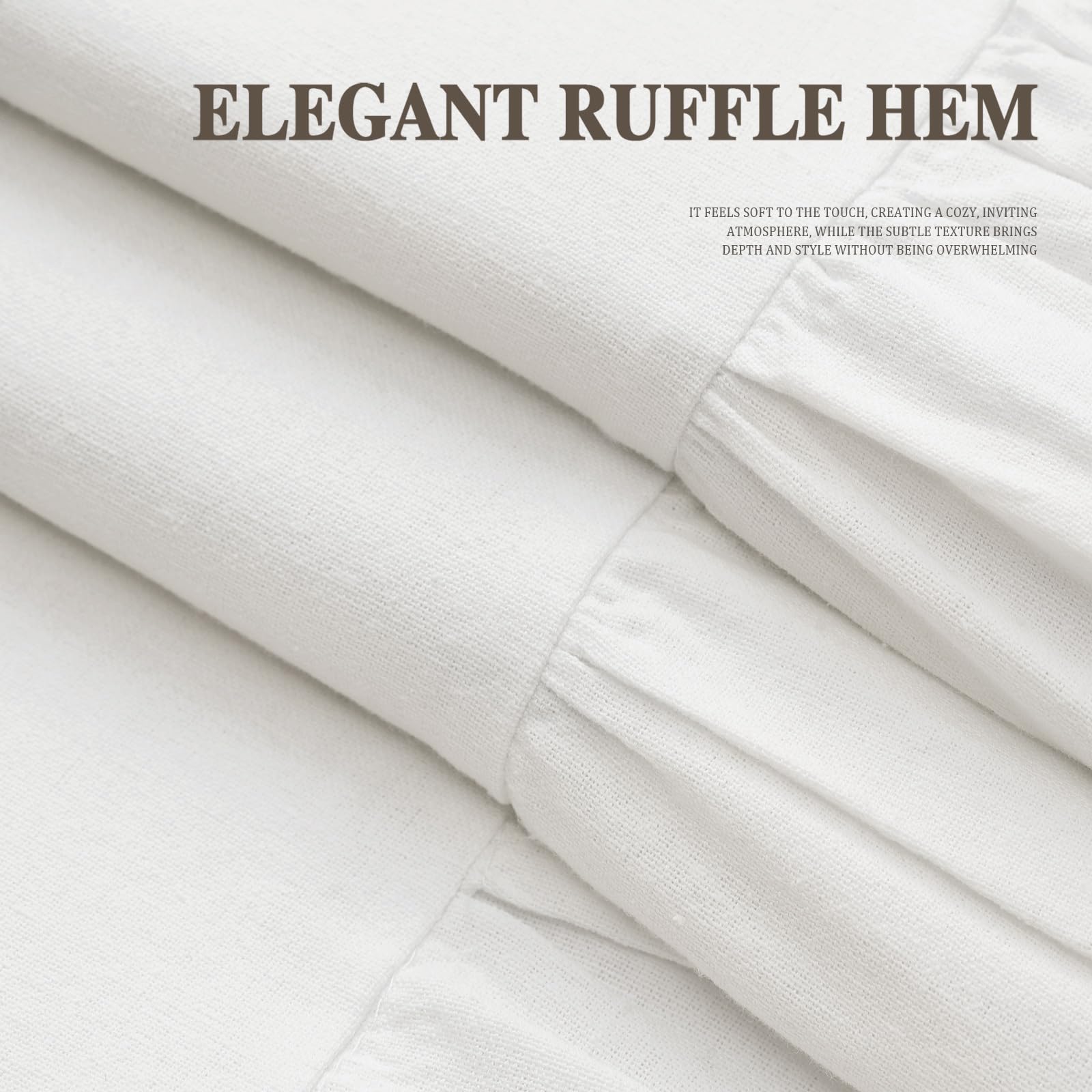XOGUIBO linen-look fabric adds natural texture for casual, refined styling.