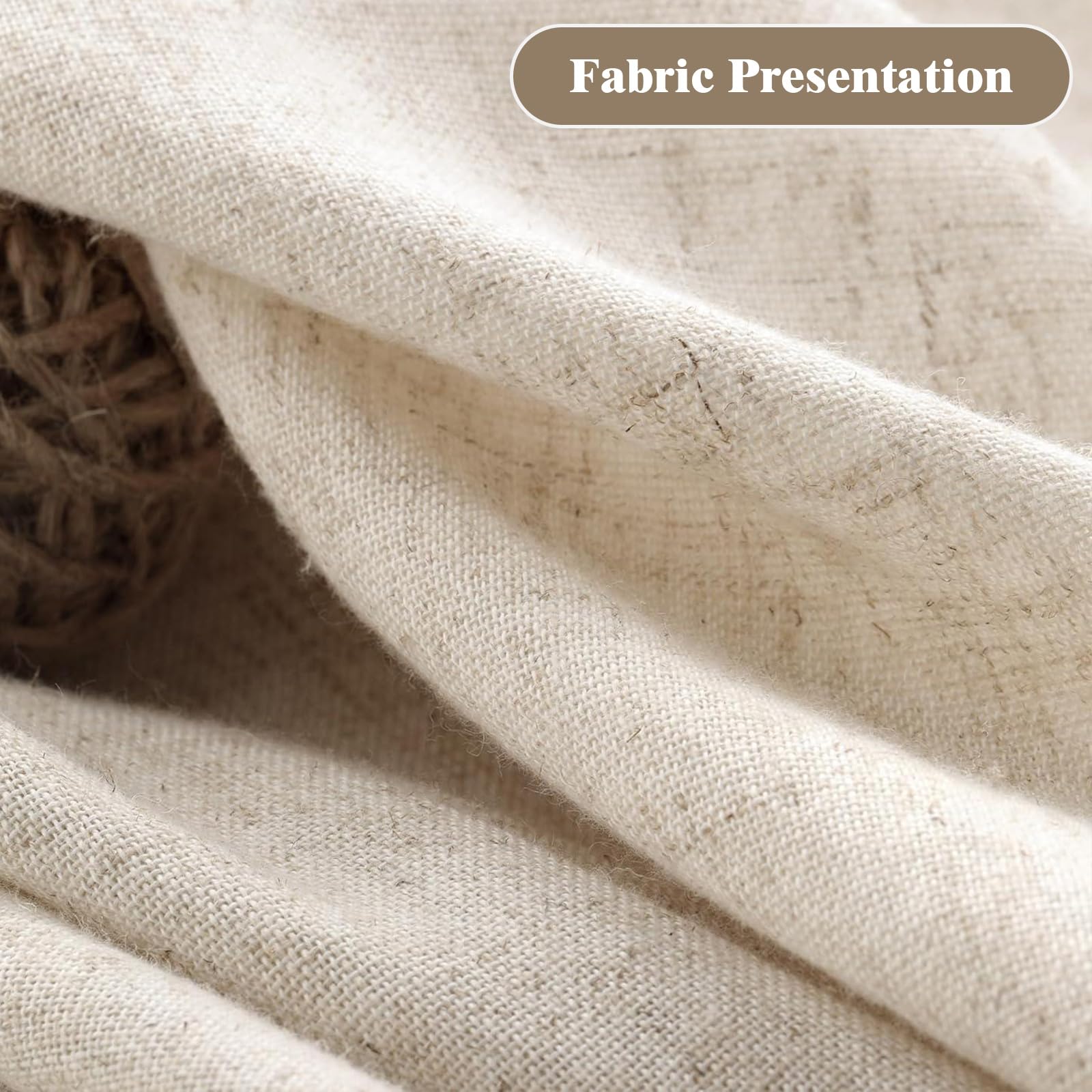 XOGUIBO natural linen-cotton blend drapes beautifully for a relaxed bathroom feel.