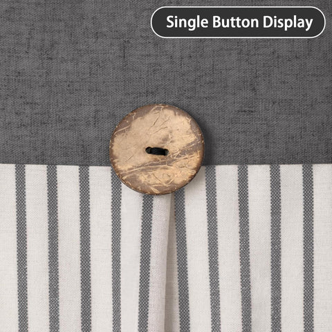 XOGUIBO pleated grey stripe curtain adds texture and depth to bathrooms.