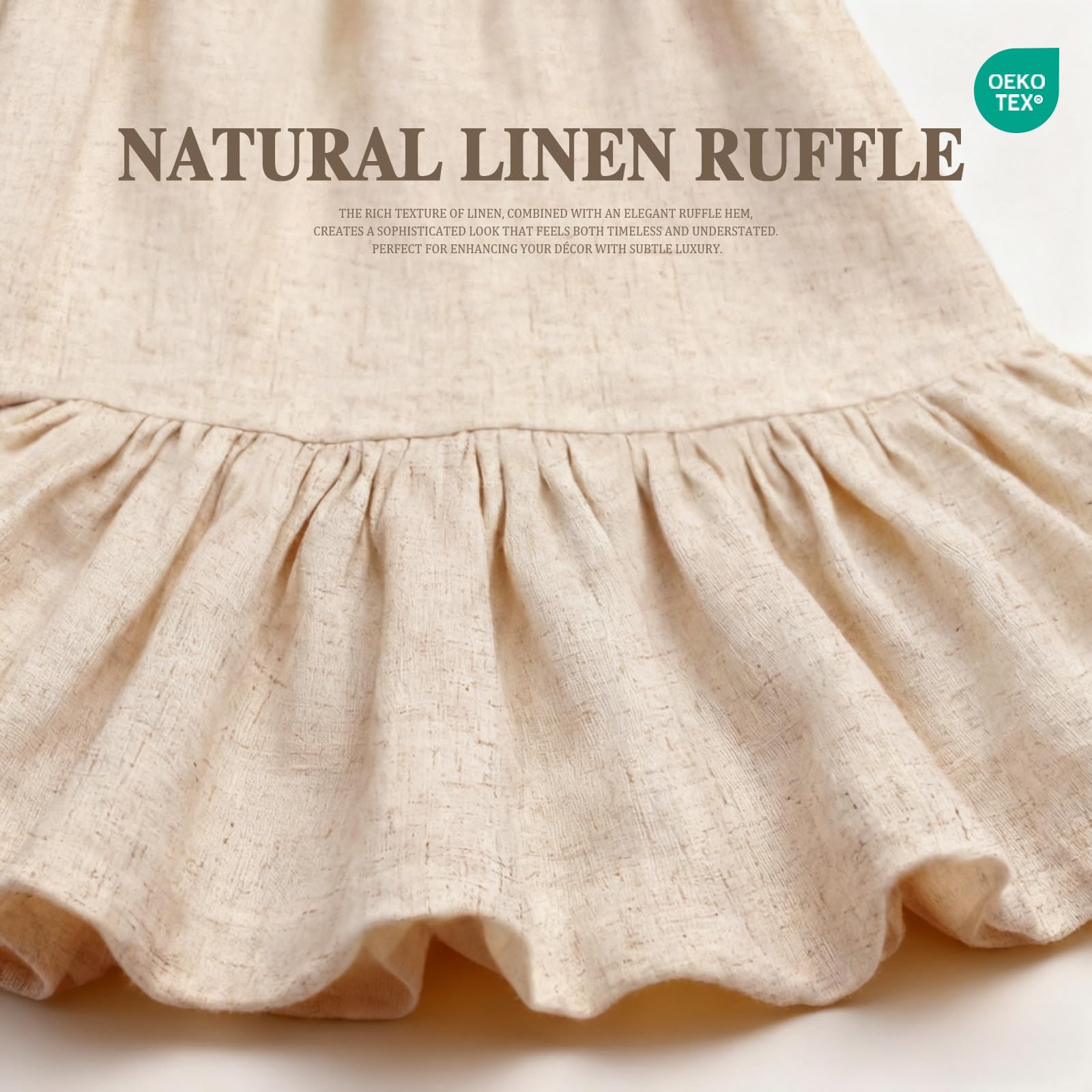 XOGUIBO ruffle hem detail adds a feminine spa-like touch to your bathroom