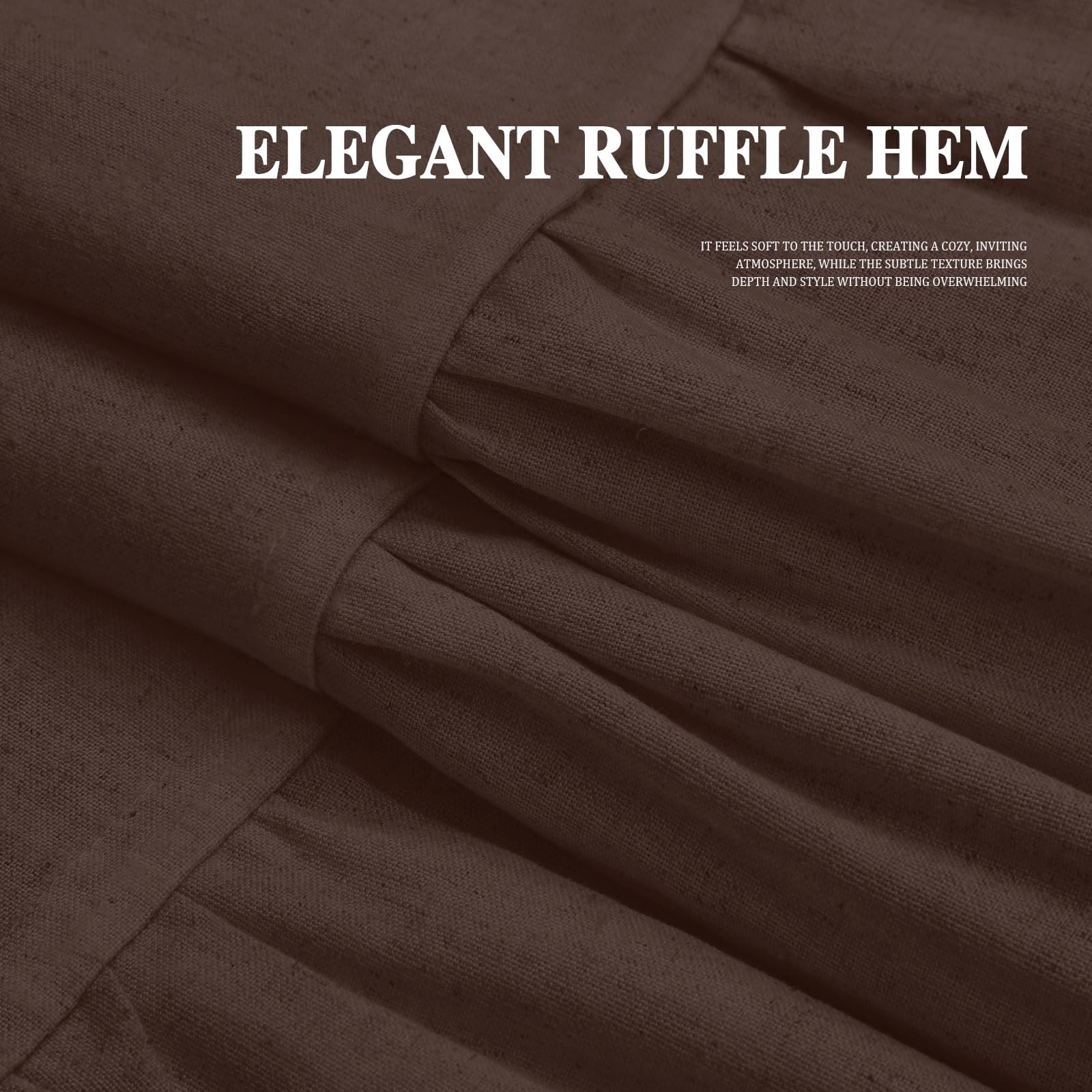 XOGUIBO linen-look curtain close-up showing natural texture for casual, refined bathrooms.