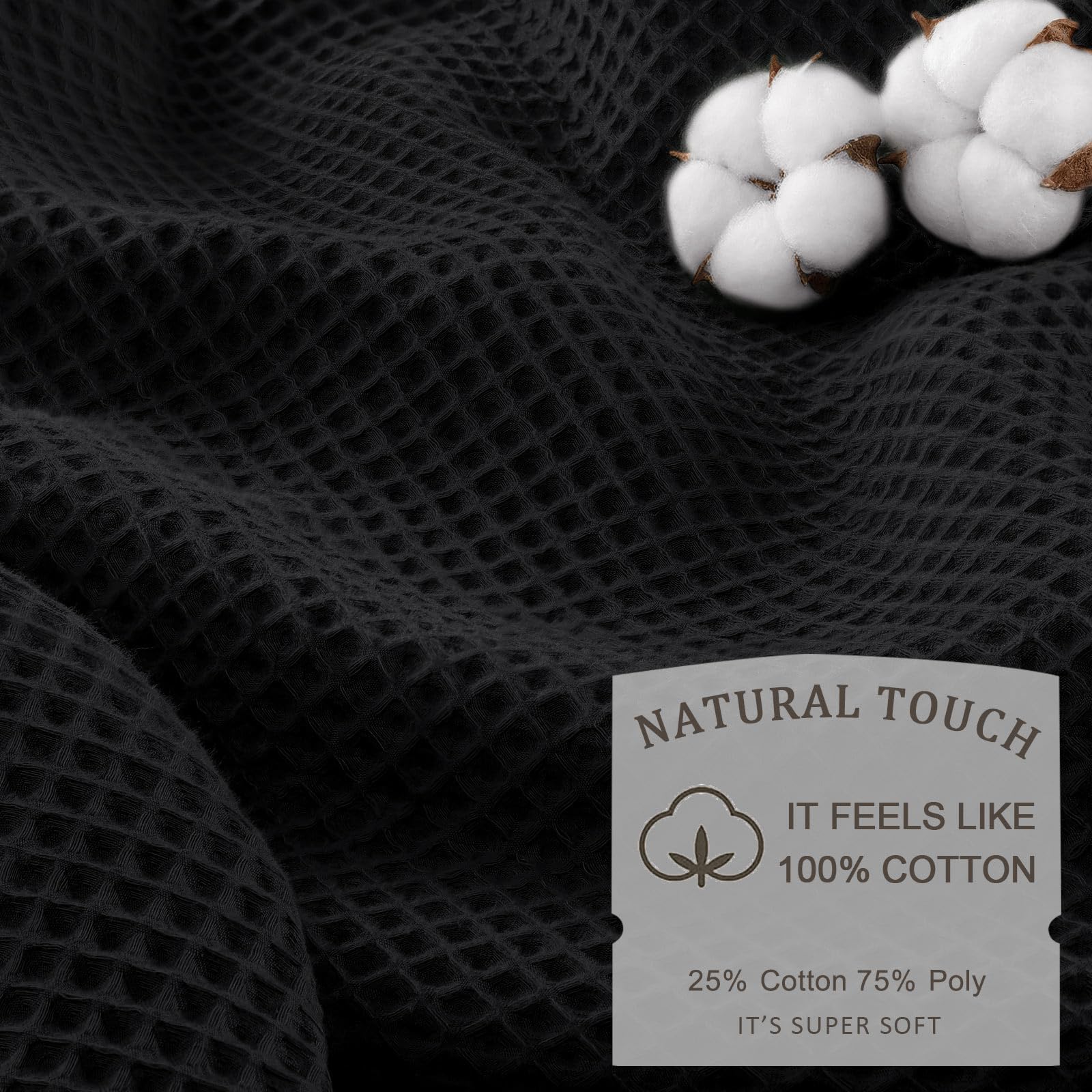 XOGUIBO soft cotton-touch curtain mimics cotton feel for a cozy shower.