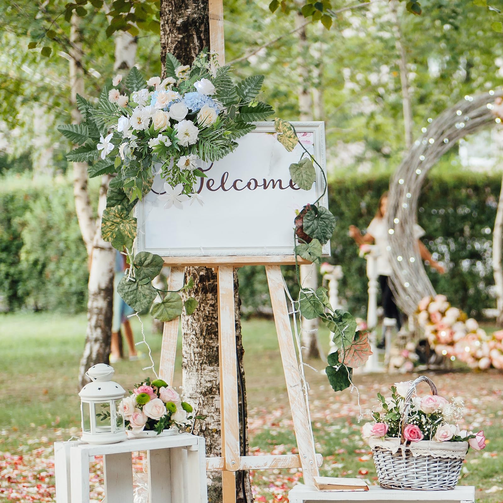 XONOR artificial silk leaf fern wedding arrangements add natural ambiance