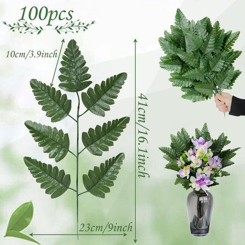 XONOR fern stems measure 15.5 inch by 8.5 inch for versatile DIY projects.
