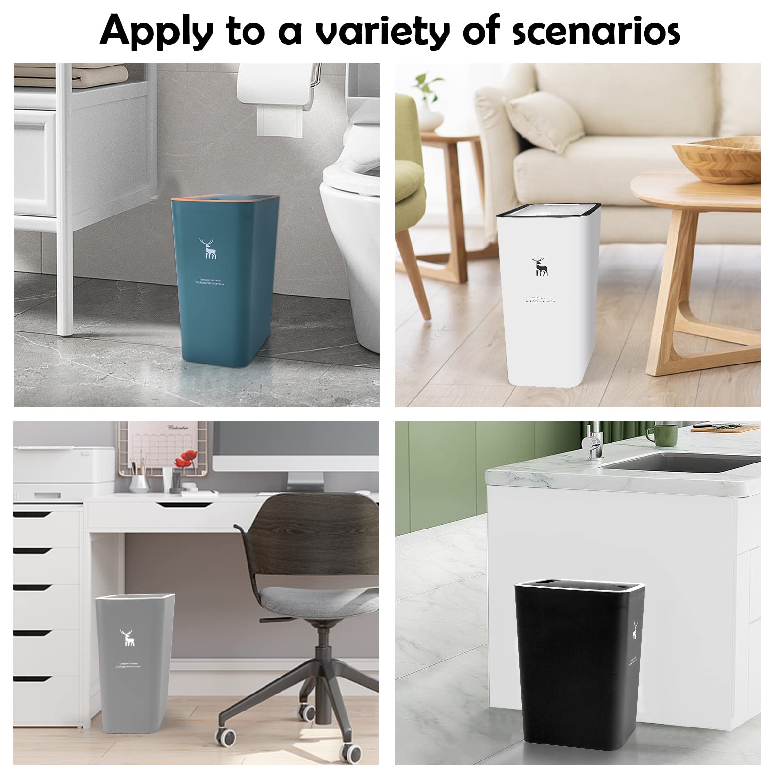 XPIY durable plastic trash bin built for daily use