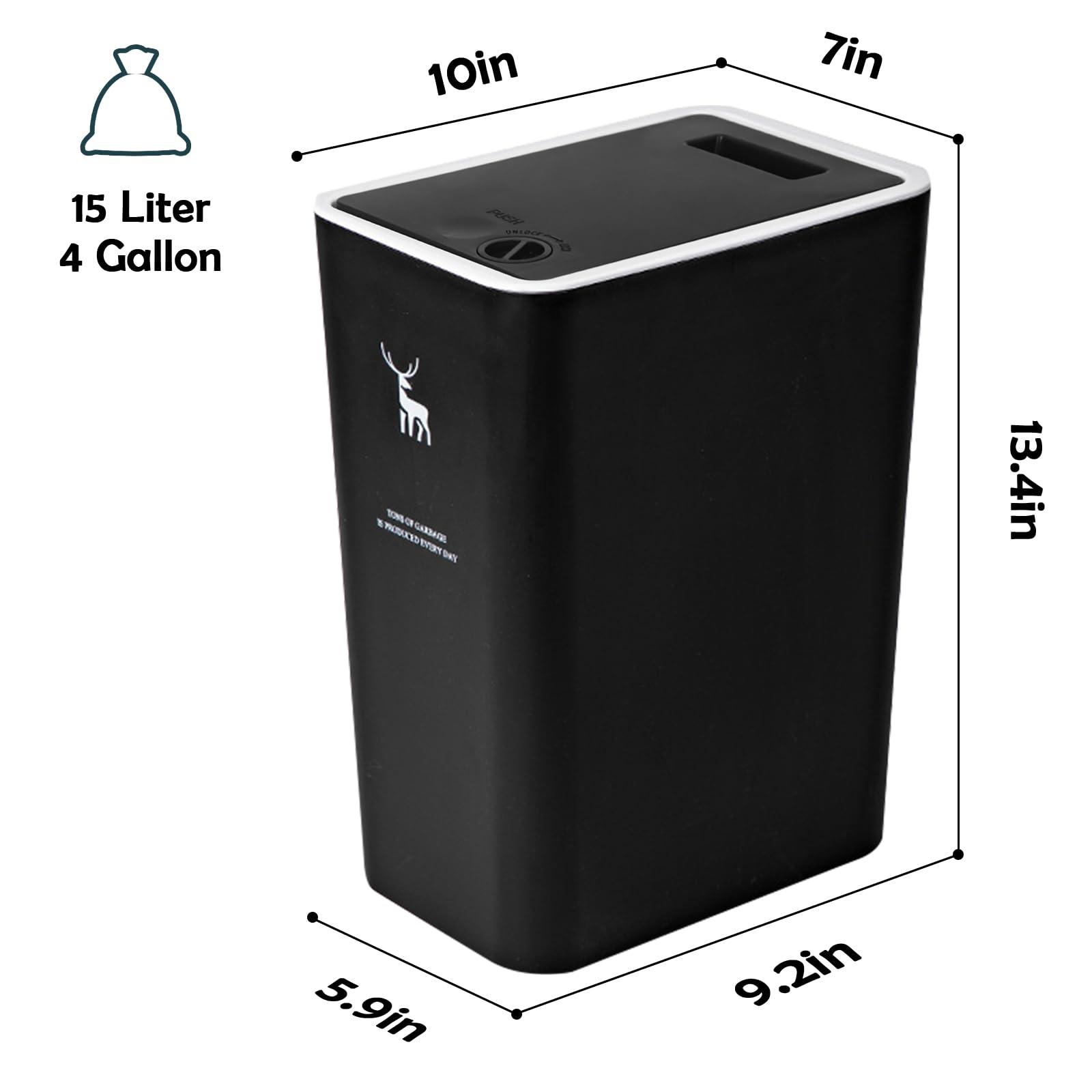 XPIY two-pack trash cans ideal for kitchen and office use