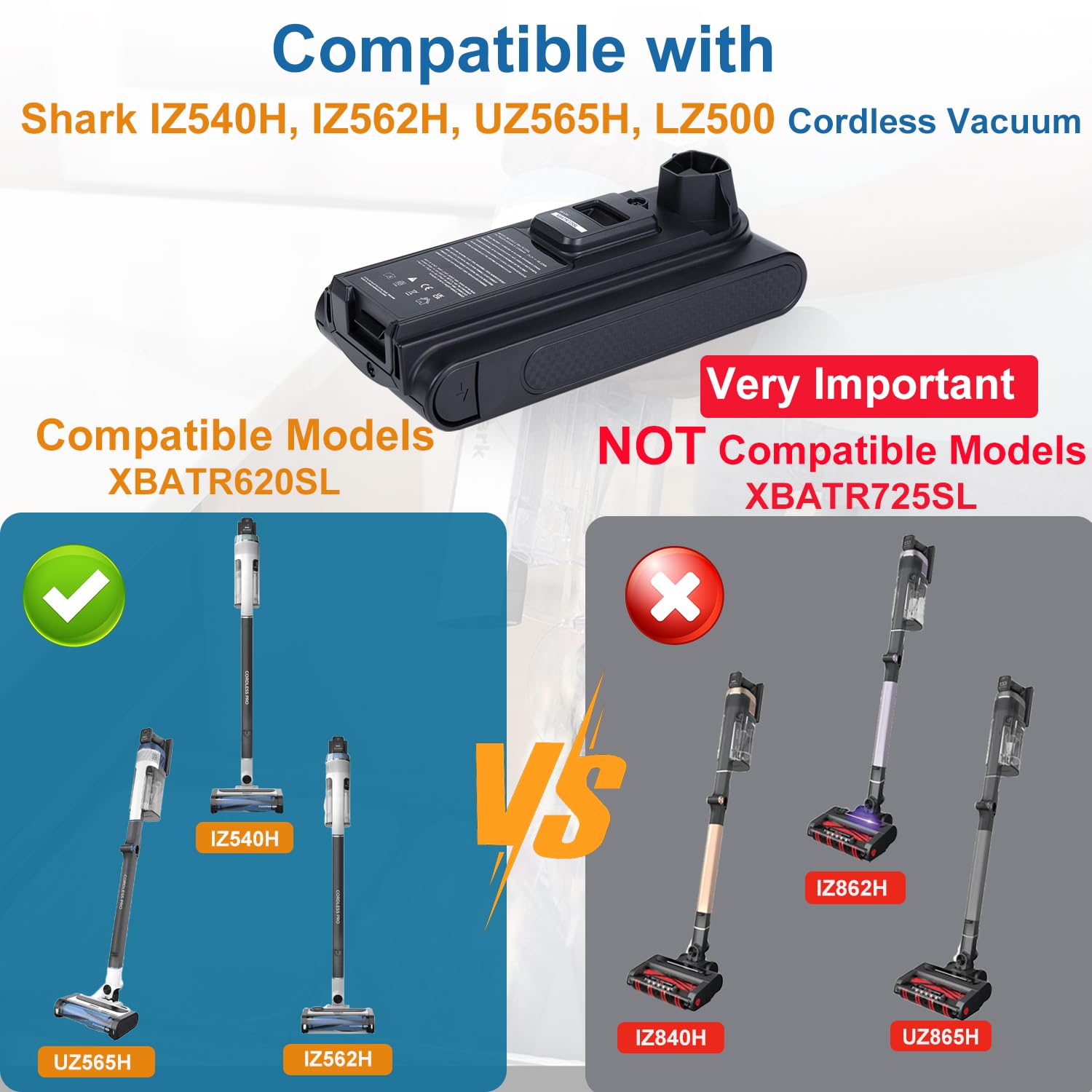 Xpopox IZ562H battery for Shark vacuums extends runtime.