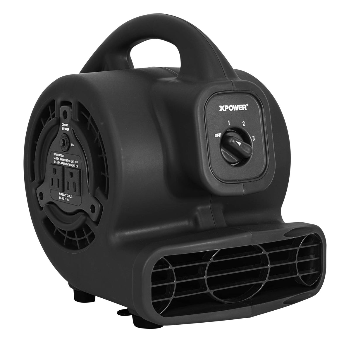 XPOWER P-80A compact air mover drying carpets and floors quickly
