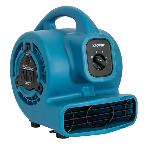 XPOWER P-80A mini mighty air mover dries carpets and floors efficiently.