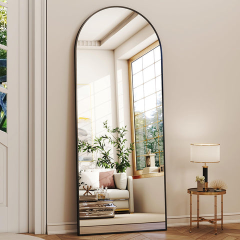XRAMFY arched full-length mirror in gold frame for luxury touch