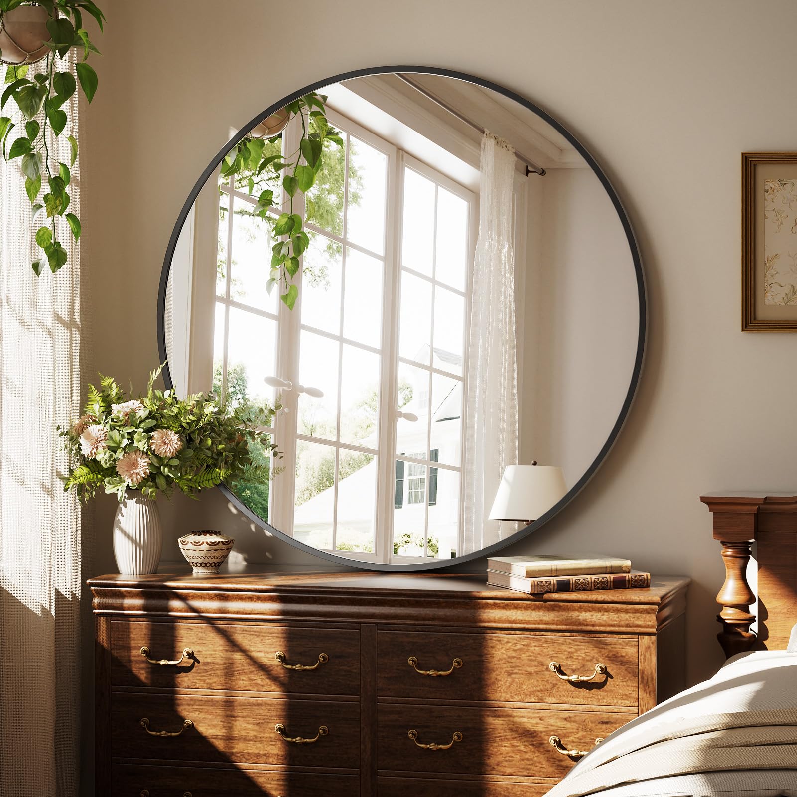 XRAMFY circle wall mirror elevates bathroom style and lighting