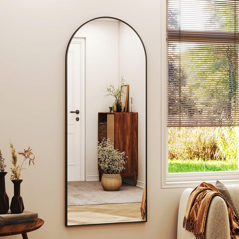 XRAMFY floor mirror with sturdy aluminum stand for placement flexibility