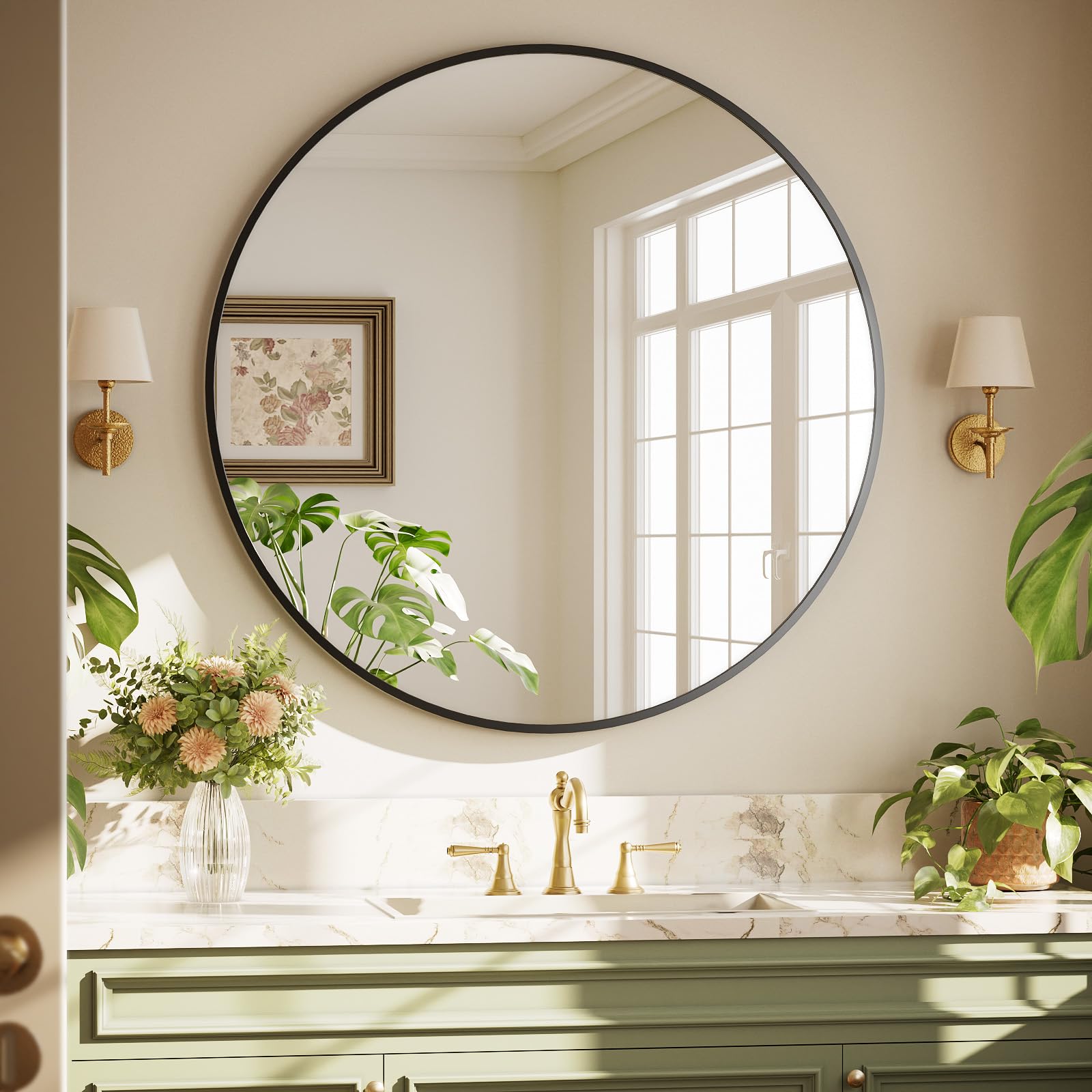 XRAMFY HD tempered glass circle mirror minimizes distortion for clear reflections