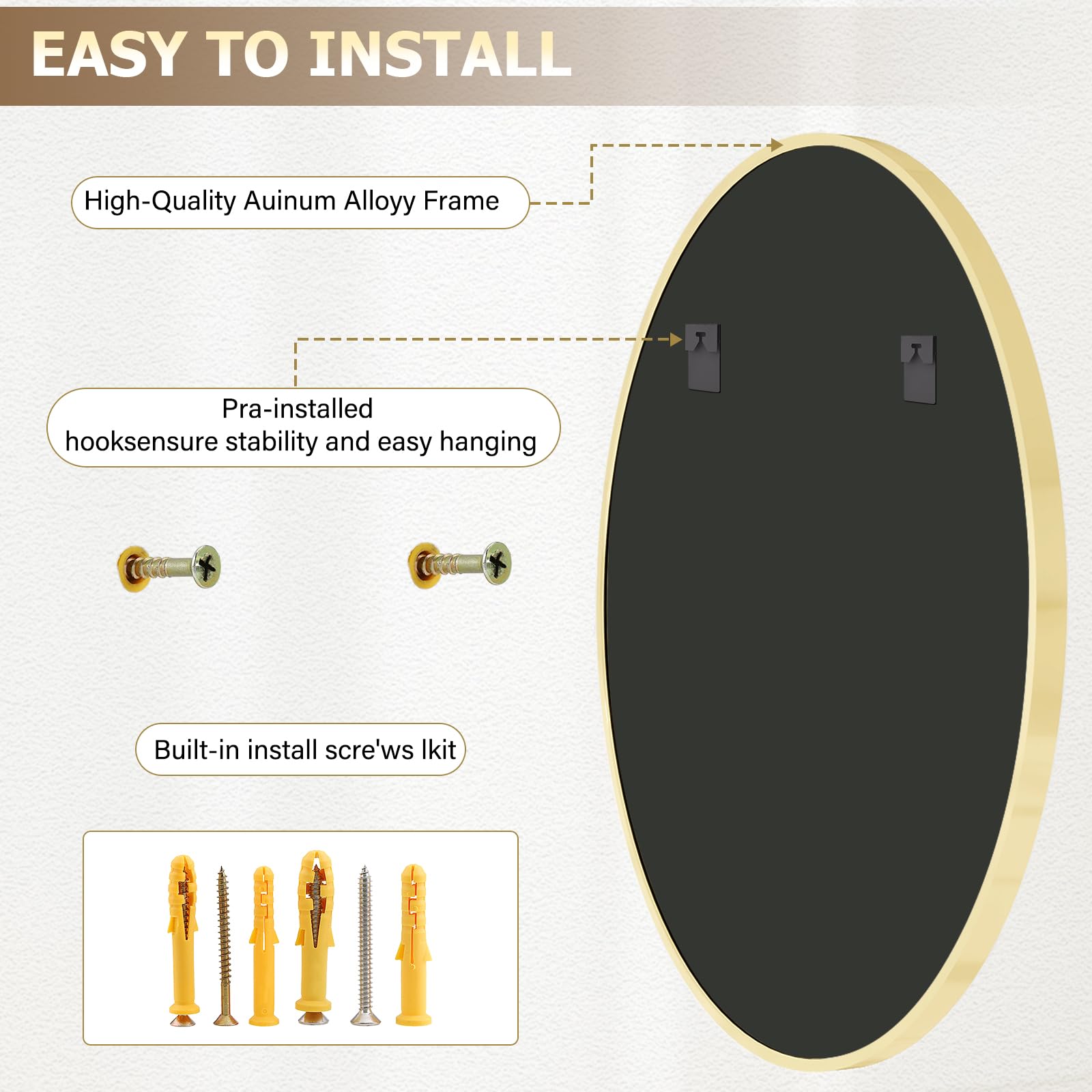 XRAMFY matte gold frame close-up highlights durable, rust-resistant finish.