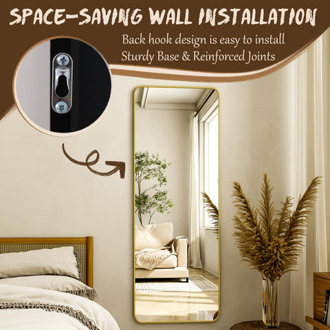 XRAMFY full-length mirror enhances light and space in living areas.