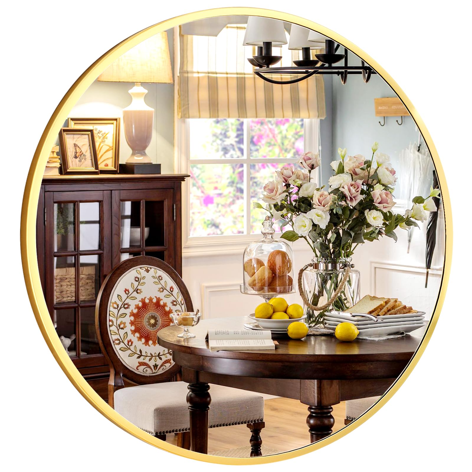 XRAMFY round mirror ideal for stylish entryway hanging decor