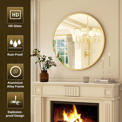 XRAMFY aluminum alloy round mirror frame offers durability and lightweight support