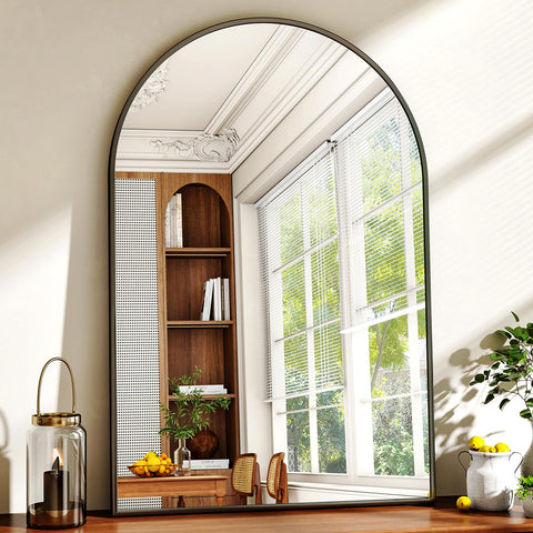 XRAMFY vanity-makeup arch mirror enables precise styling and clear reflections.